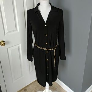 Michael Kors Black Dress with Gold Accents